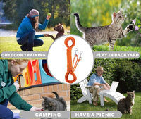 Reflective Cat Leash 50FT Cat Cable Out Escape Proof Walking Leads - 30FT / Orange - image 3