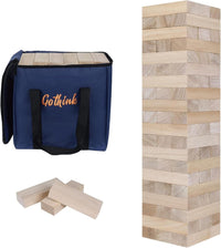 GOTHINK Giant Tumble Tower Game - Natural / M-Over 3.2FT