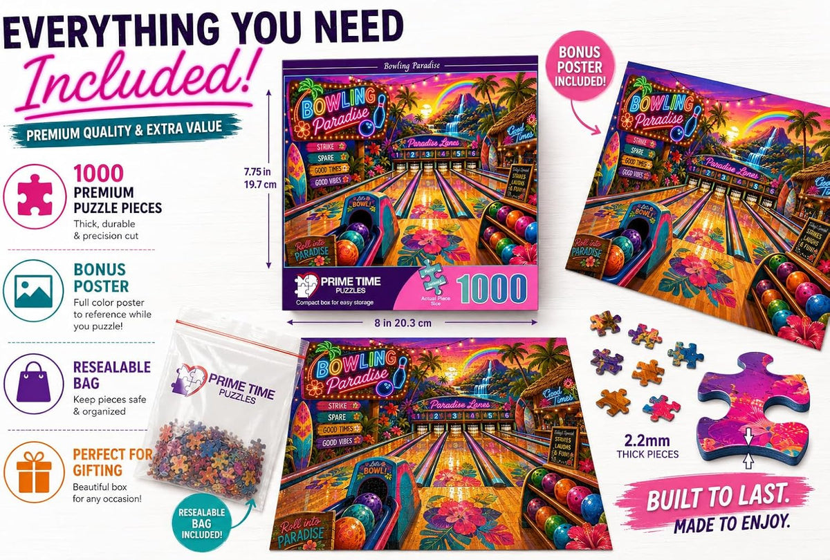 Christmas Advent Puzzle 1000 Piece Countdown 2026 – Fun for Kids & Family - Bowling Paradise - image 3