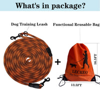 Long Dog Leash Tie-Out Check Cord - Orange / 50FT - image 3