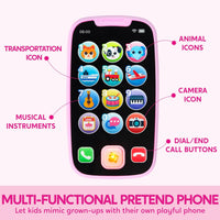 JOYIN Kids Learning Phone and Remote Toy - Pink Phone and Remote Toy with Bird - image 4