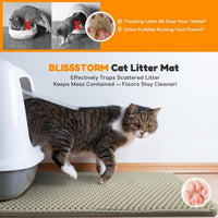 Cat Litter Mat 24"x16", Double Layer EVA litterbox Mat Beige - Beige / Honeycomb-47 x 27 Inches - image 3