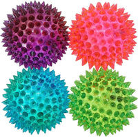 JA-RU Light Up Rubber Spike Balls Fidget Toy 695-4p – Fun for Kids & Family - Spike Balls / 4 Giant Balls - image 3
