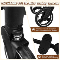 Foldable Double Pet Stroller for 2 Small Medium Cats Dogs – Essentials for Cats - Khaki / Double - image 4