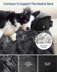 Calming Dog Bed for Couch with Cozy Raised Edge - Dark Grey / 53"L x 39"W x 5"Th - image 3