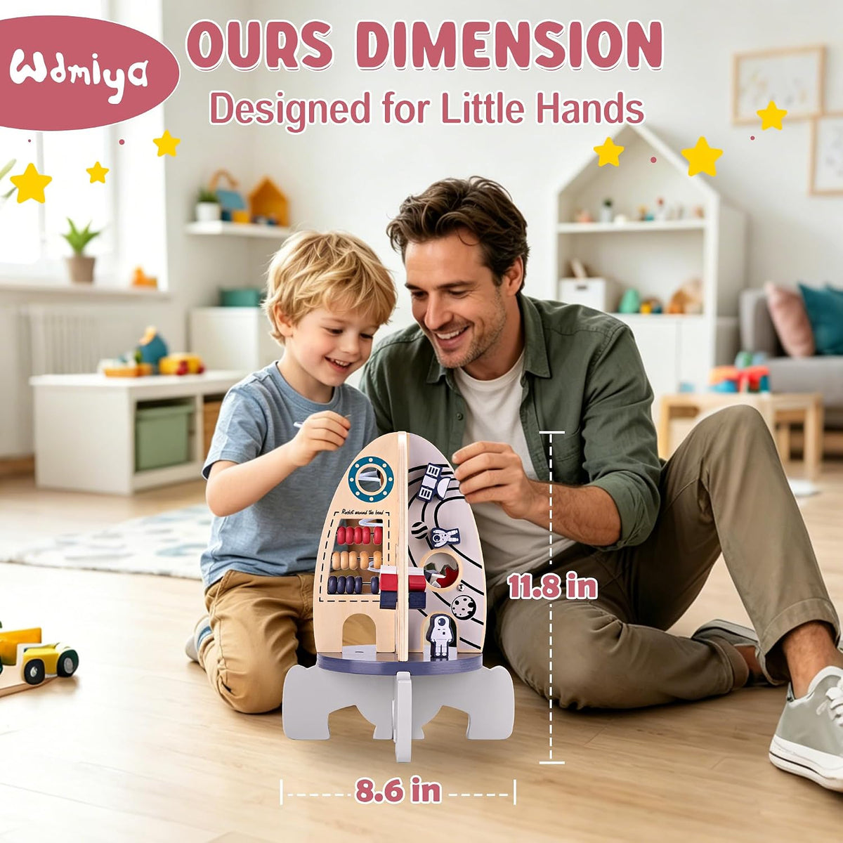 Wdmiya Space Wood Activity Cube Toy - image 3