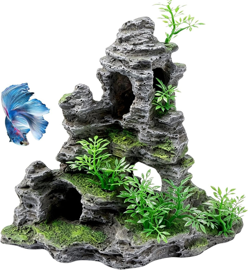Saim Aquarium Mountain View Stone Ornament - 9x4x9inch-S