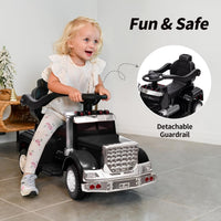 Outfunny 3-in-1 ride-on push car for toddlers in black with parent push handle and handrails - view 12