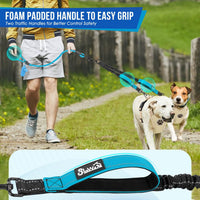 Lukovee double dog leash with padded handles, bungee leads and swivel clasp, size M - view 2