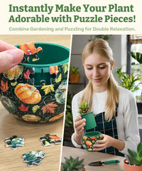 PieceRelax Unique 3D Puzzle Planter, 80 Plastic Pieces [K1101] - Hello Pumpkin Season - image 2