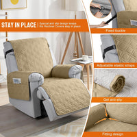 VANSOFY 100% Waterproof Recliner Chair Covers - Sand / 23.6" - image 3