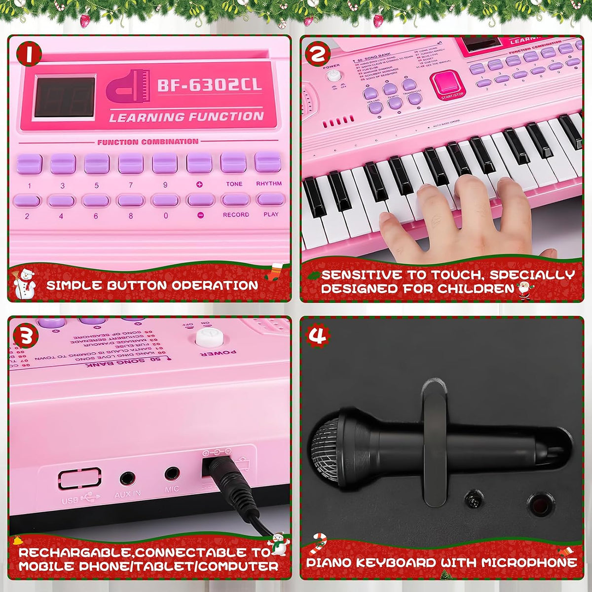 Kids Piano Keyboard, 61 Key Portable Electronic Piano with Teaching Mode – Fun for Kids & Family - image 4