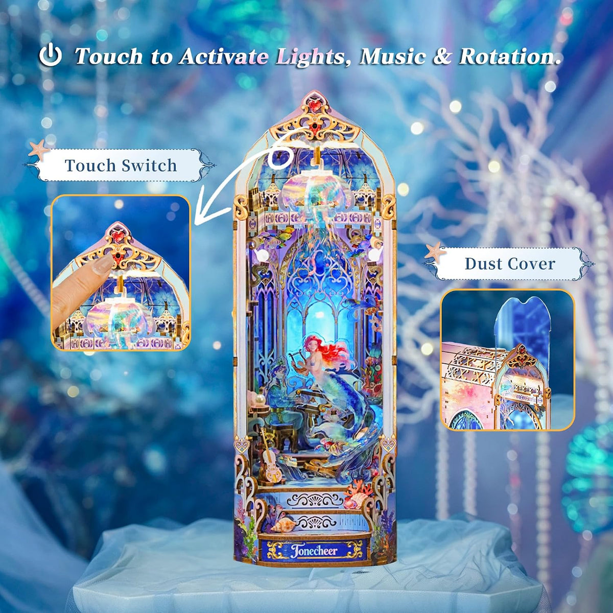 Tonecheer DIY Book Nook Kit 3D Wooden Puzzle Fairy Tale Miniature - Deep Melody - image 4
