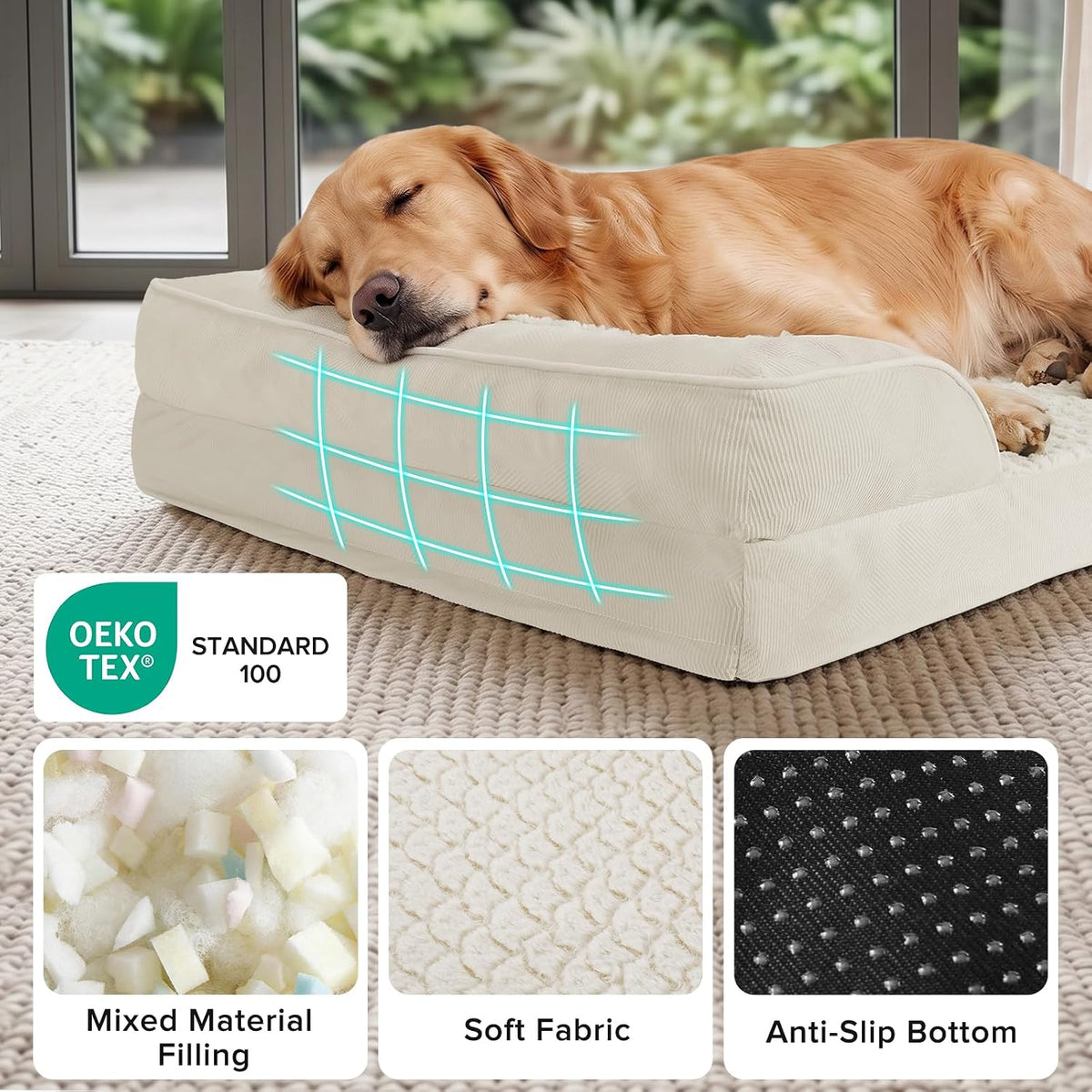 Orthopedic Dog Beds Large Sized - Beige / L- PLUS (38"x 28"x 7") - image 2