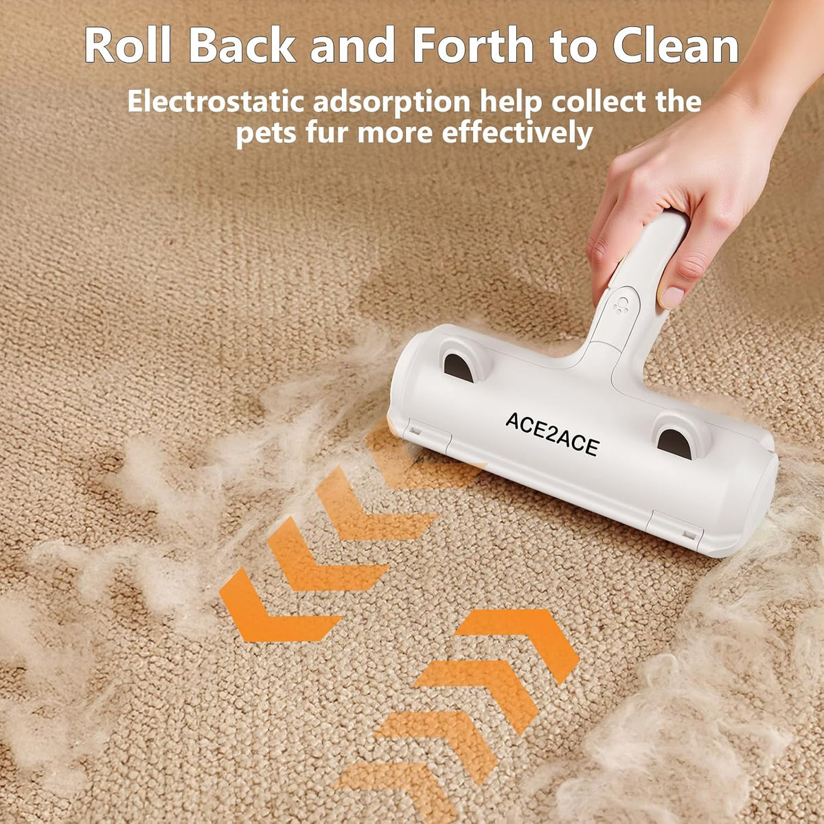 ACE2ACE Pet Hair Remover, Reusable Lint Roller for Cat and Dog Hair, White – Essentials for Cats - White - image 3