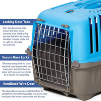 MidWest Spree Travel Carrier, Small Pet Crate - Blue / 19 Inch - image 2