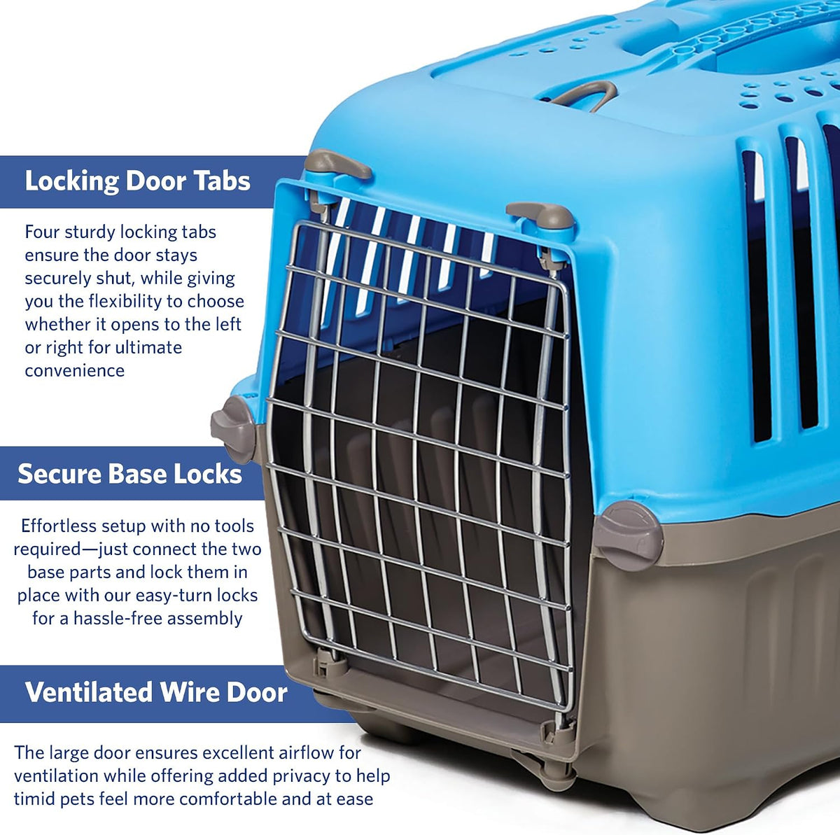 MidWest Spree Travel Carrier, Small Pet Crate - Blue / 19 Inch - image 2