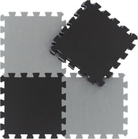 qqpp EVA Rubber 18 Tiles Interlocking Puzzle Foam Floor Mats - 18 Tiles / 2 Black, Gray - image 4