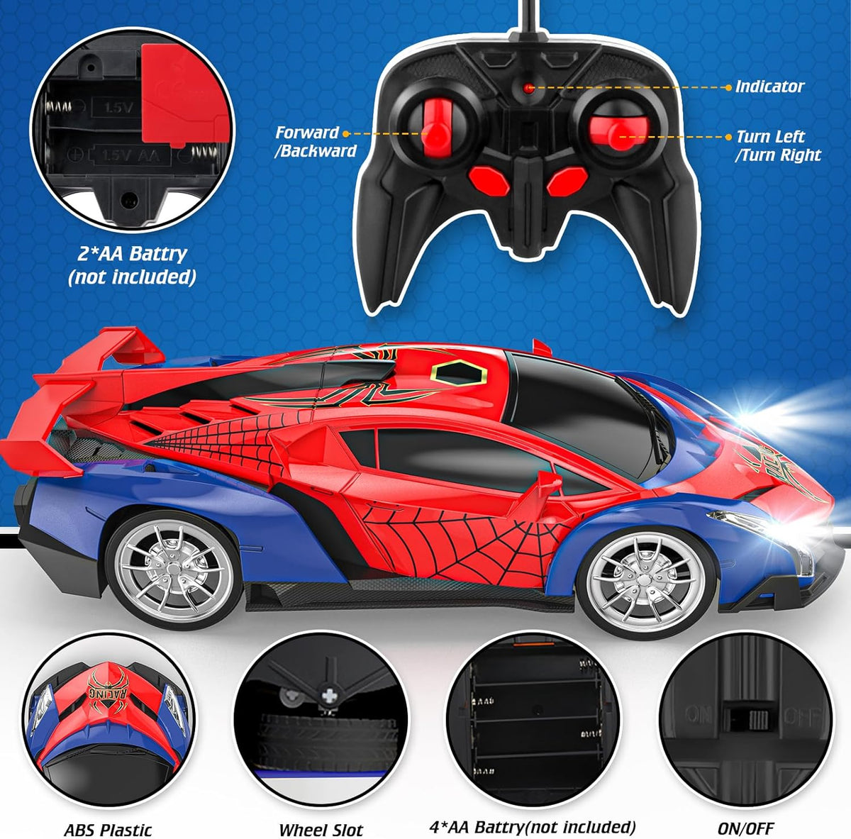 Growsland Remote Control Car for Kids - Red - image 3