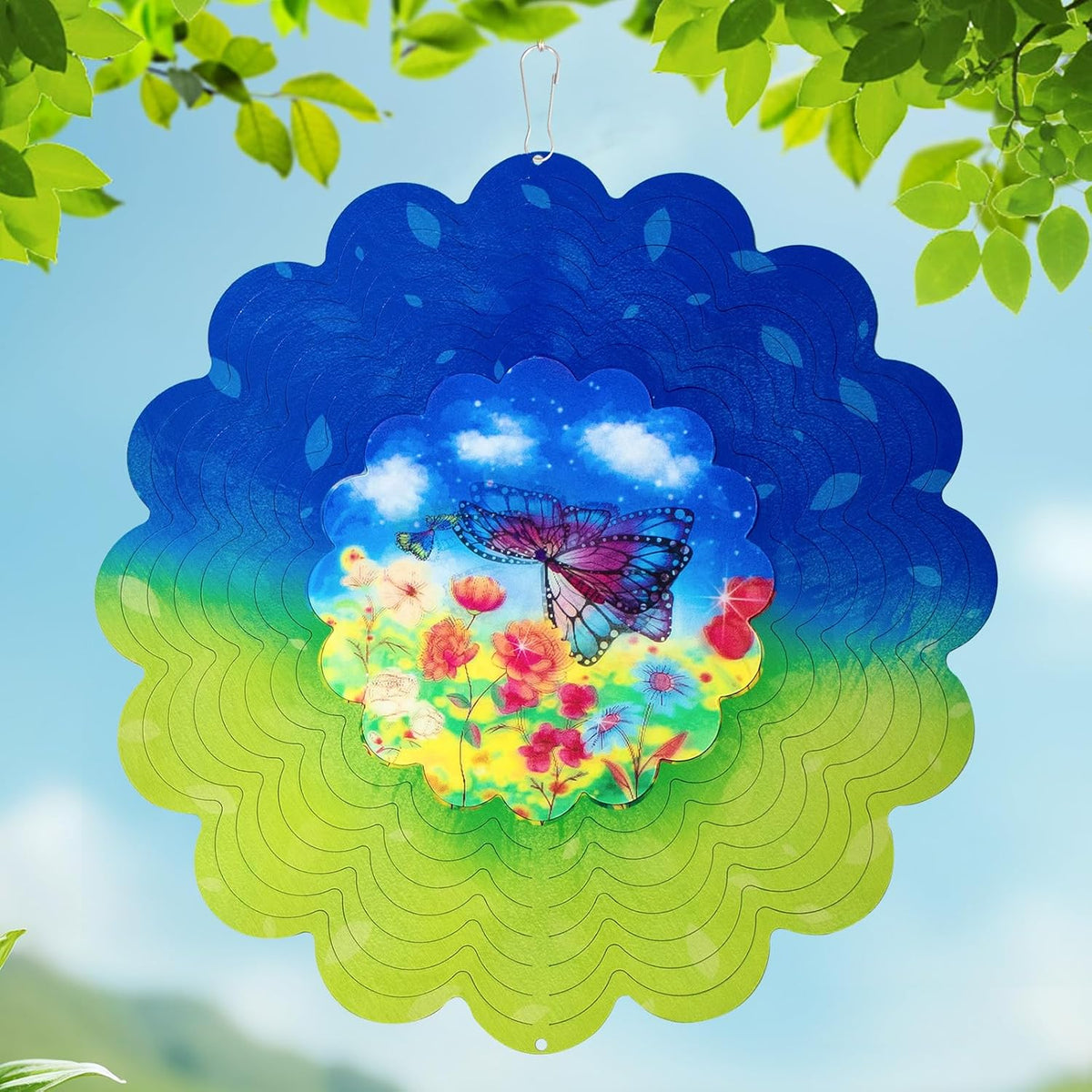Rooster Metal Wind Spinners - Vivid Butterfly / 12 Inch