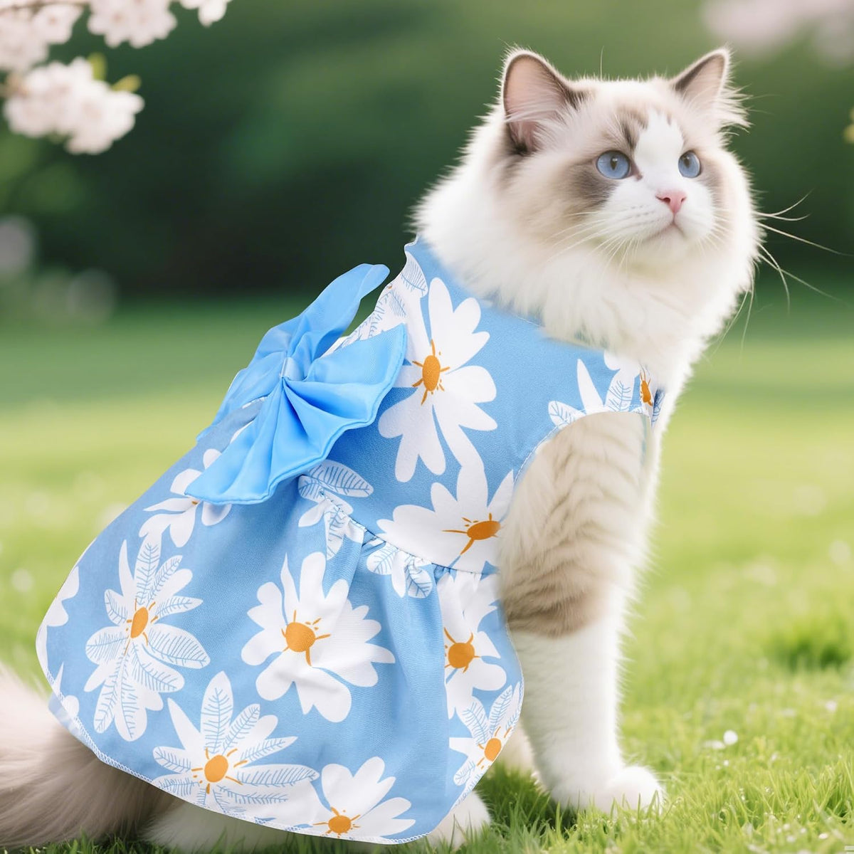choyaxo Floral Dog Dress Cute Dog Skirt Pet Dress Summer Pet Clothes - Leaf / Small - image 3