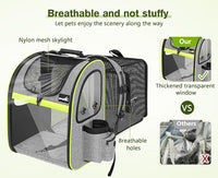 Pecute Pet Carrier Backpack, Cat Backpack Carrier, Expandable with Breathable Mesh for Small Dogs Cats Puppies, Dog Backpack Carrier for Hiking Travel Camping Outdoor, Hold Pets Up to 18 Lbs