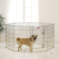 MidWest 30-Inch Exercise Pen, Single Door, 16 Sq Ft Play Area – Essentials for Dogs - Gold Zinc w/ Door / 36" H - image 3