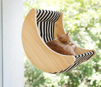 Cat Window Perch, Plywood Moon Bed with 4 Heavy-Duty Suction Cups – Essentials for Cats - stripe - image 4