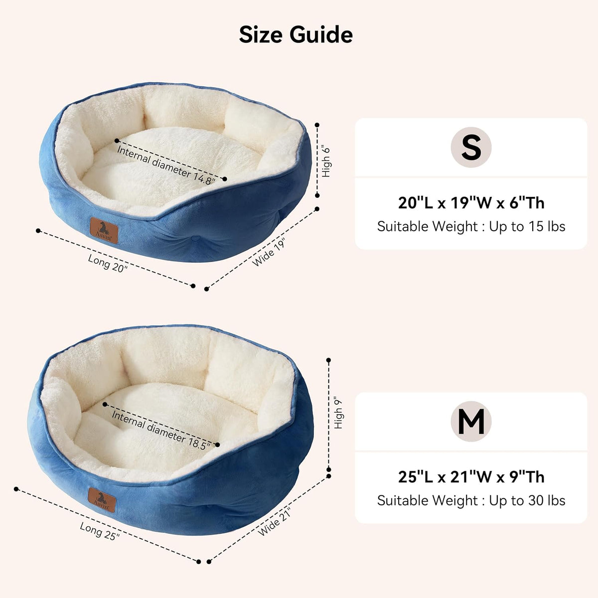 Small Dog Bed for Small Dogs, Cat Beds for Indoor Cats - Small (Pack of 1) / Light Blue - image 4