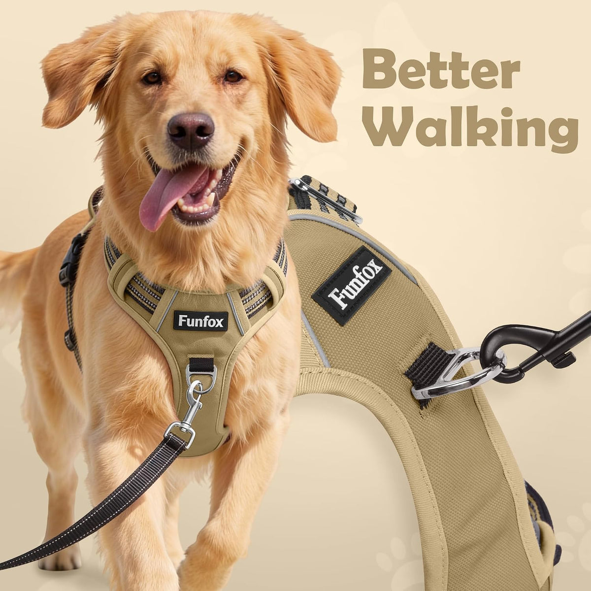 Funfox Dog Harness Medium Sized Dog - Brown / Large - image 2