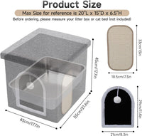 Shikha Hidden Cat Litter Box Enclosure with Scratch Pad & Storage Bag - Grey - image 2