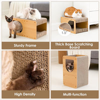 EHEYCIGA Cardboard Cat Scratcher House - 20x11.5x10.5inch / Brown - image 4