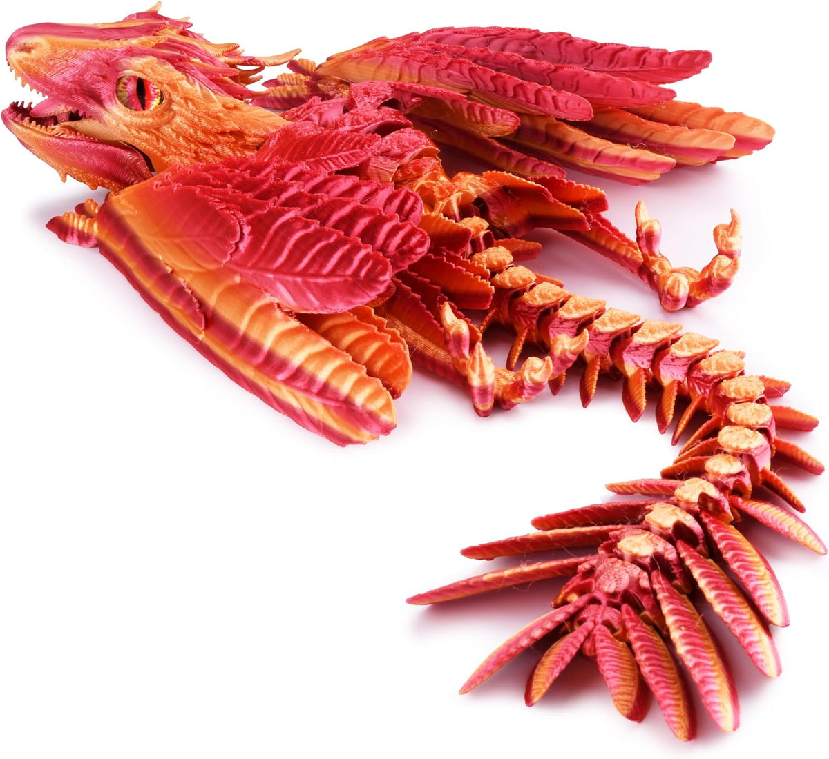 Guwewu Feathered Wyvern, 3D Printed Articulated Fidget Dragon - Infernostride