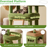 Heybly Cat Tree 72.4-Inch Anti-Tip Cat Tower with Spacious Perches - Green and Yellow / 72.4 inch - image 2