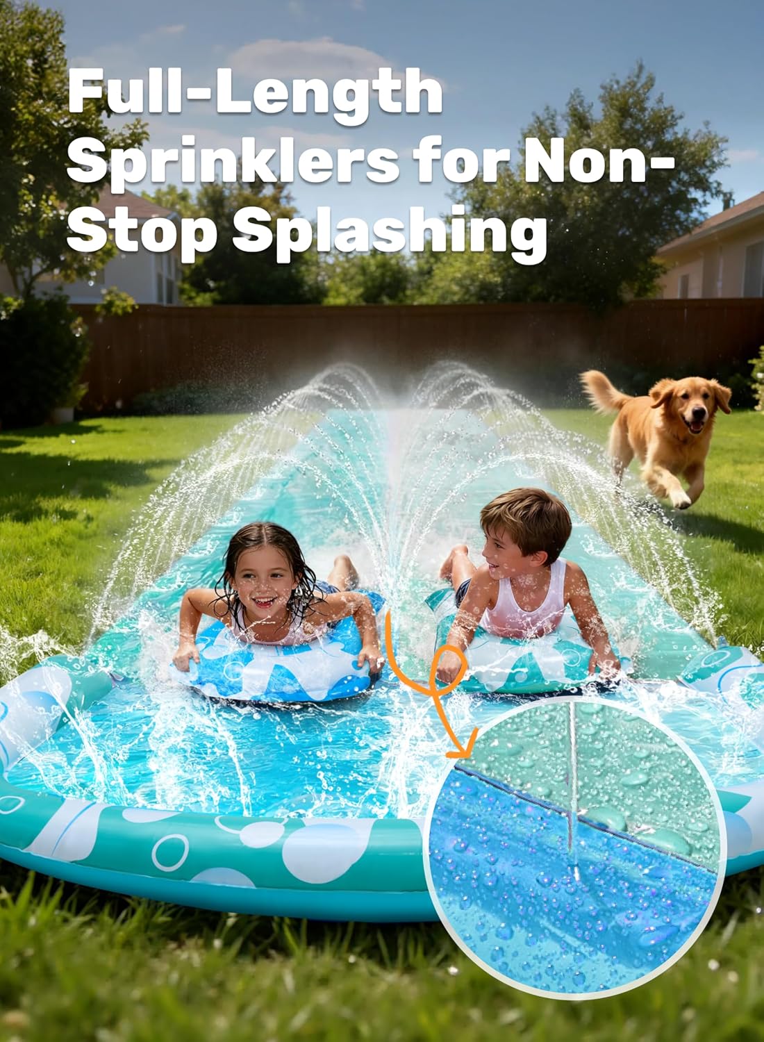 JOYIN 22.5ft Water Slides and 2 Bodyboards - Blue, Light Blue / 32.5ft - image 3