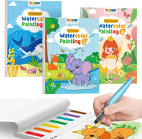 TECJOE 3 Pack Paint with Water Books - Forest & Sea & Princess
