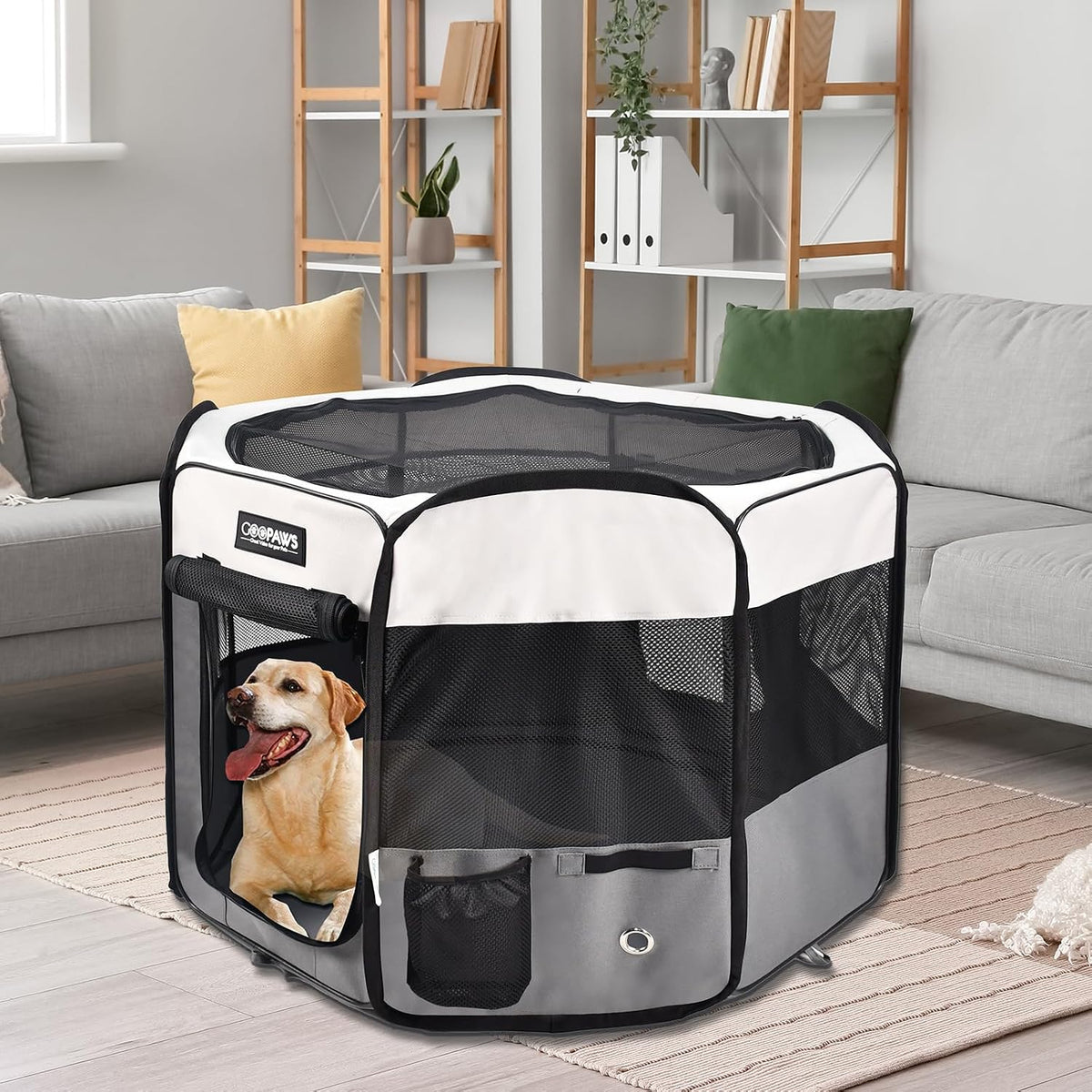JESPET 61" Pet Dog Playpens - Light Grey / 61x61x30 Inch (Pack of 1) - image 3