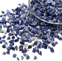 LAIDANLA Rose Quartz Crushed Stone Crystal Chips Bulk - Sodalite / 1 Pound-（0.28"-0.35"） - image 3