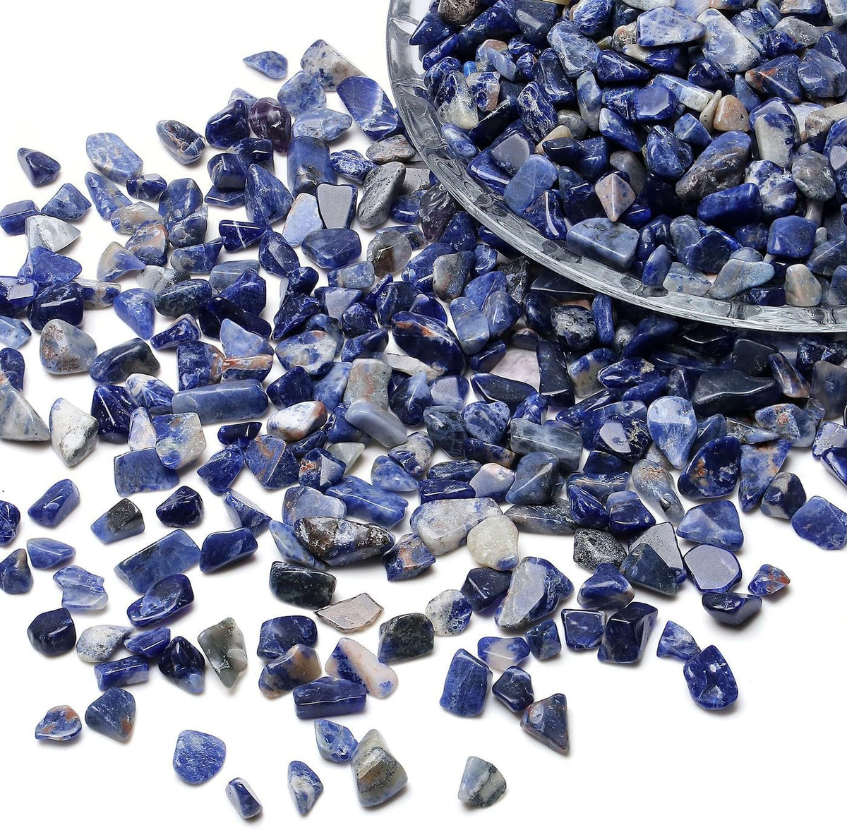LAIDANLA Rose Quartz Crushed Stone Crystal Chips Bulk - Sodalite / 1 Pound-（0.28"-0.35"） - image 3