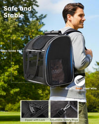 Pecute Cat Backpack with Widened Interior Space - Dark Gray - image 3