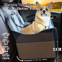 Dog Car Seat for Small Medium Dogs-Safety and Comfy Pet Booster Carseats with 2 Clip-On Satebelt & Storage Pockets,Washable and Detachable Puppy Car Seat for Dogs up to 30 lbs.(H-Black/Grey)