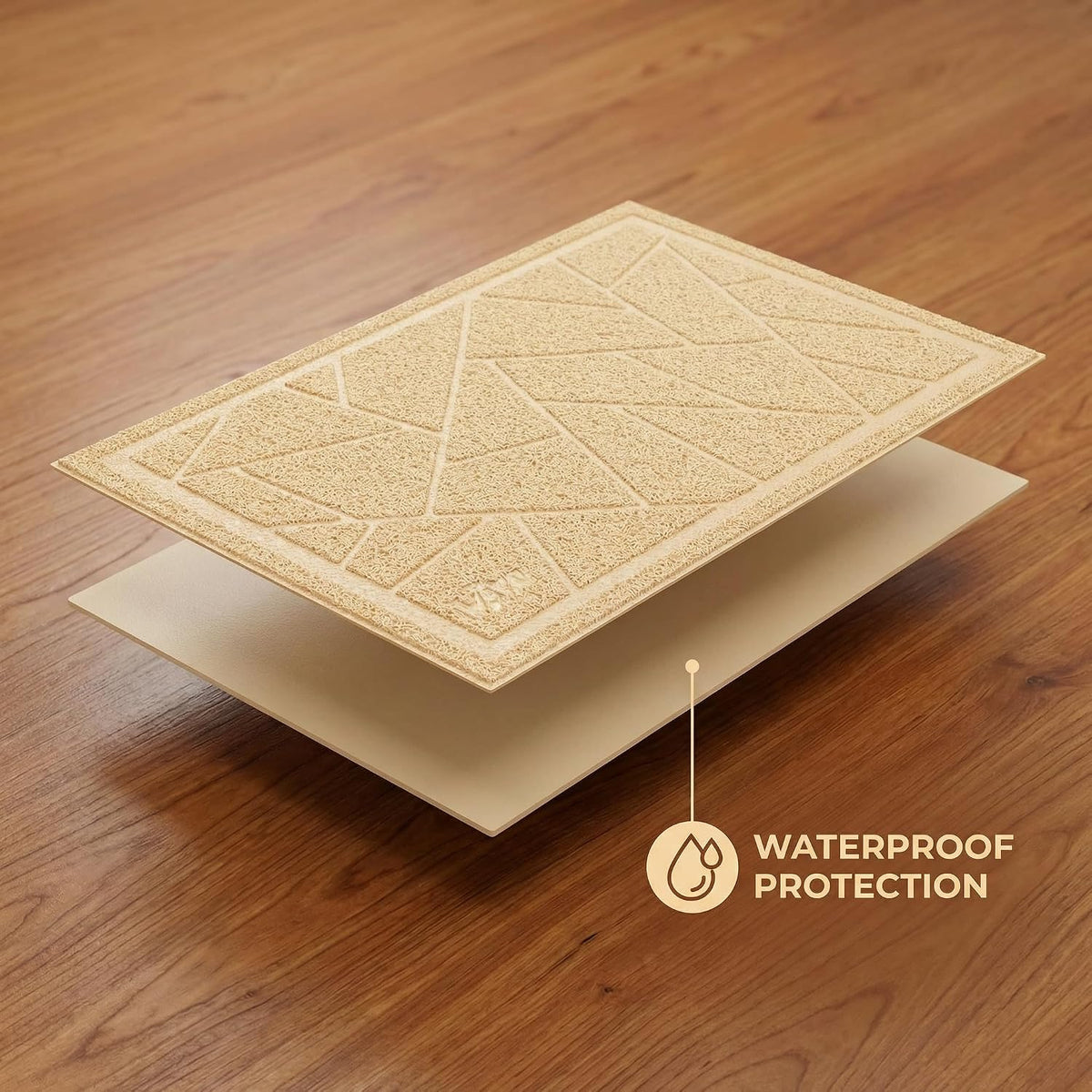 Cat Litter Box Mat, Kitty Premium PVC Pad, Durable Trapping Rug - #05 Beige / Mosaic/47 x 35 Inch - image 4
