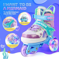 NEMONE Mermaid Adjustable Light up Roller Skates for Girls Boys – Fun for Kids & Family - I- Toddler Skates - Ocean Mermaid / X-Small - Toddler - image 4
