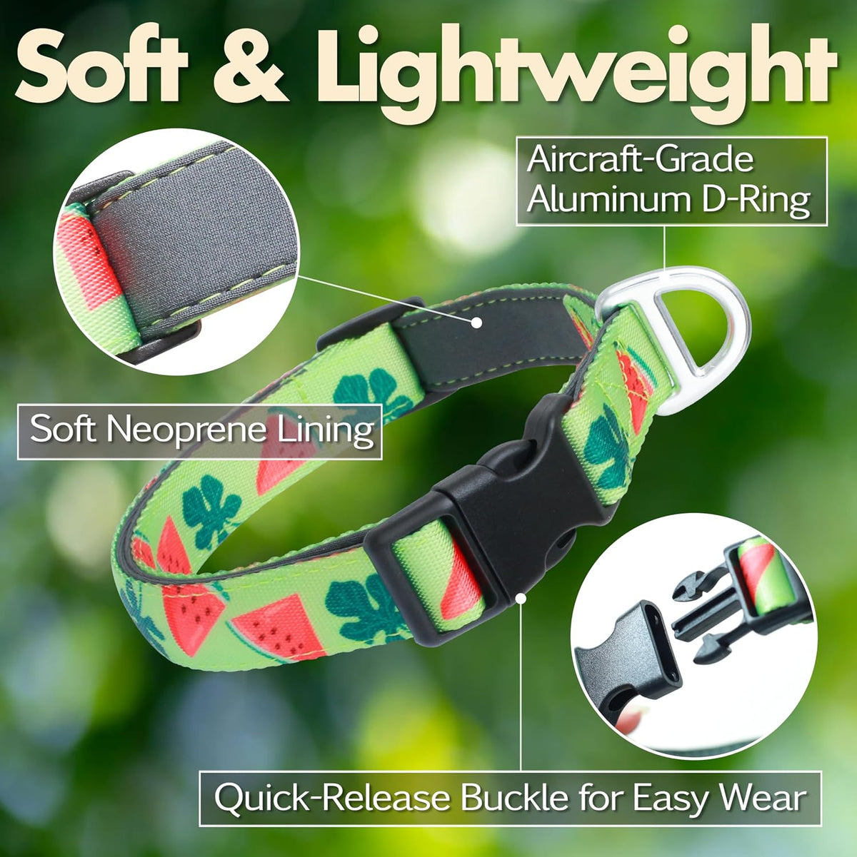 Medium Dog Collar, Neck 12"-20" - Large (Neck 16’’-25’’) / Watermelon - image 3