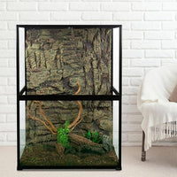 REPTIZOO 135 Gallon Glass Reptile Terrarium Tank, 36" x 18" x 48" Wide & Tall Reptile Terrarium, Chameleon Cage with Sliding Front Door Top Screen Ventilation, Easy Assembly