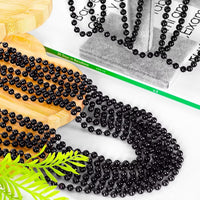 EOBOH 12PCS Mardi Gras Beads, Gold Beaded Necklace Stuff Set - Black / 144 - image 2