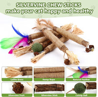 6 Pack Silvervine Sticks for Cat, Natural Catnip Toys – Essentials for Cats - 24 Pack - image 3
