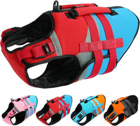 Kuoser Dog Life Jacket with Rescue Handle - X-small (Chest Girth:12.9-18.1'') / Red & Navy