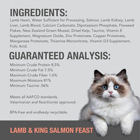 Feline Natural New Zealand Canned Catfood Wet Food, High-Meat, Low-Carb, & Grain Free Cat Food Wet, Lamb & Salmon Feast, 6 oz, Pack of 12