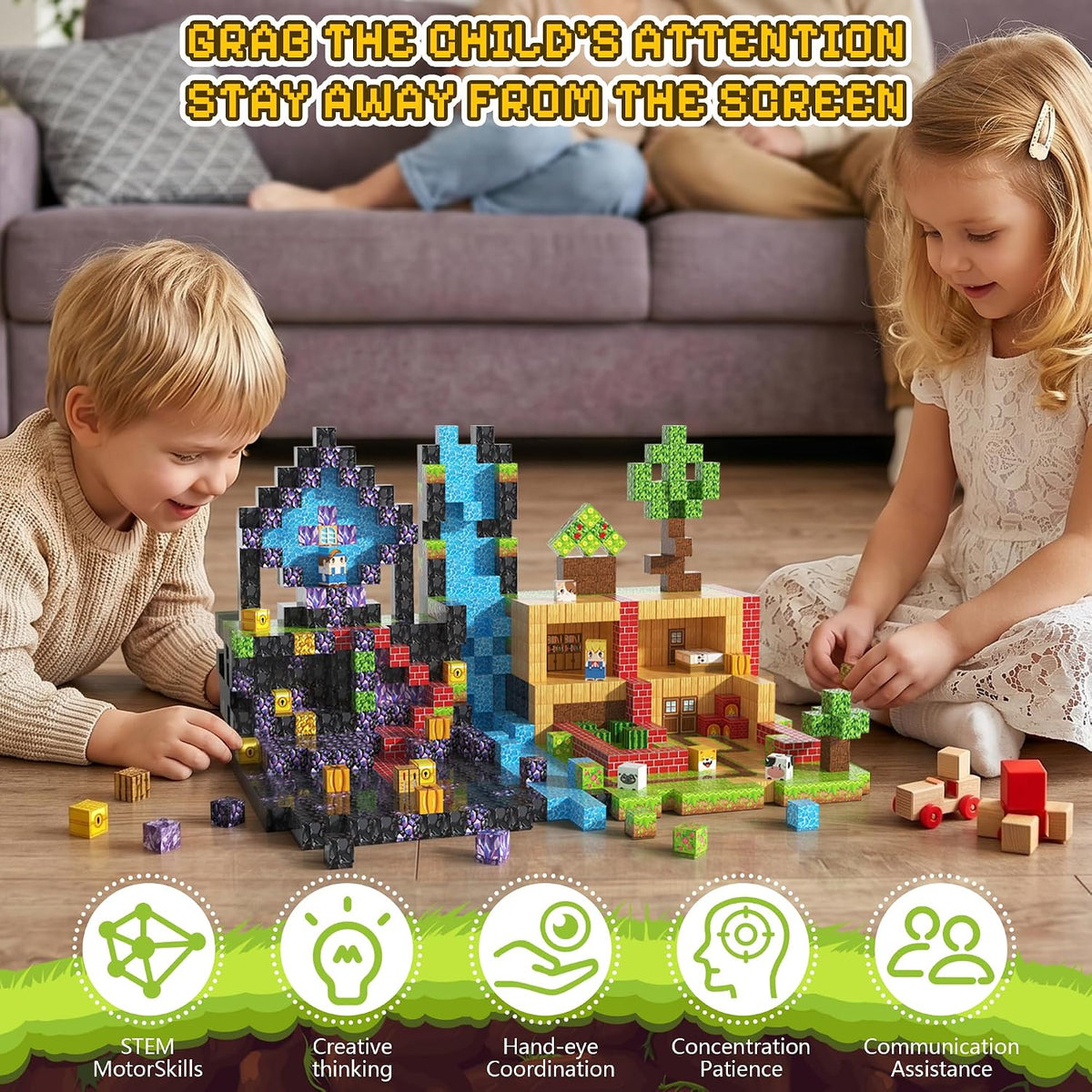 200PCS Magnetic Building Blocks Set - Forest 200PCS 0.63 in Size - image 2